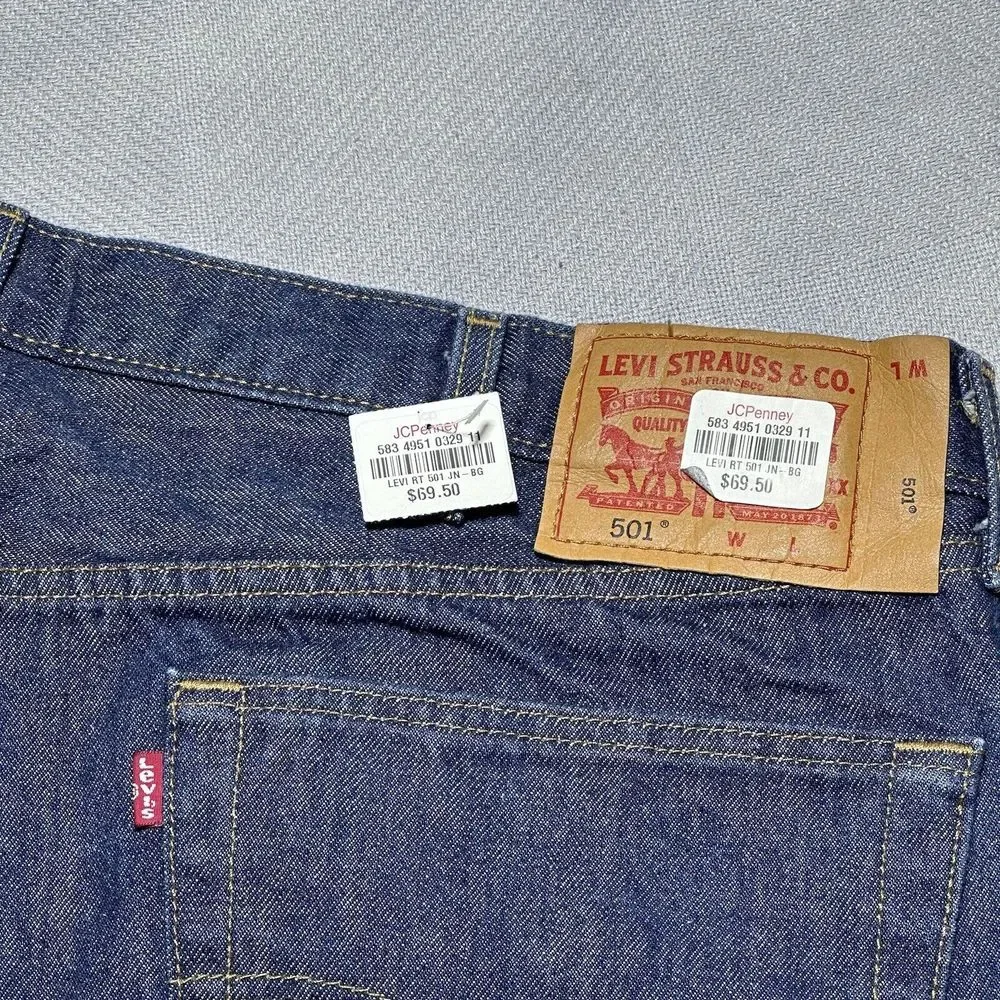 NEW Levi's 501‎ Straight Leg Button Fly Dark Wash Denim Jeans Men's 41x34** NWT